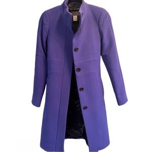 J Crew blue/purple lady wool day coat size 2 Style RN77388